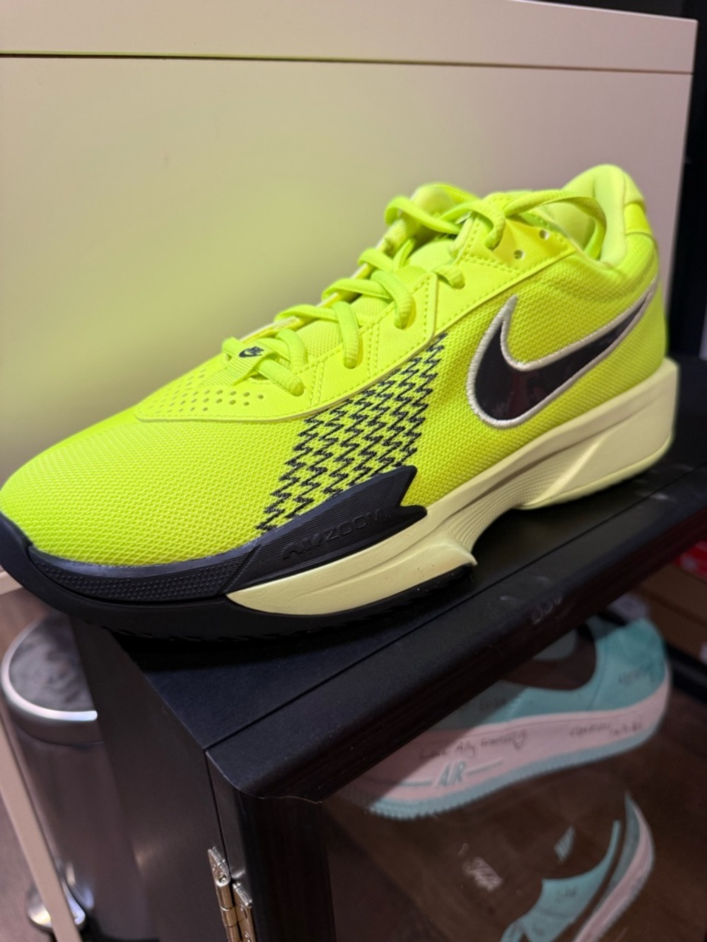 Nike Air Zoom G.T. Hustle 2 White and Vintage Green Basketball Shoes